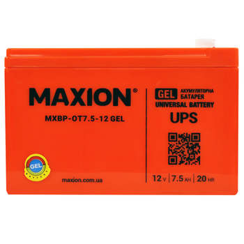 Аккумулятор тяговый Maxion MXBP-OT 7,5-12 GEL (12V, 7,5Ah, +/-)