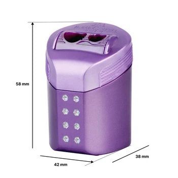 Підстругачка (точилка) для олівців Faber-Castell RollOn, два отвори, колір Violet Metallic