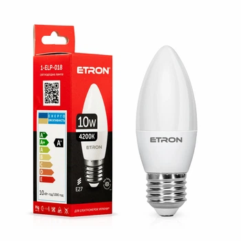 Светодиодная LED лампа ETRON 10W C37 4200K 220V E27 дневной свет