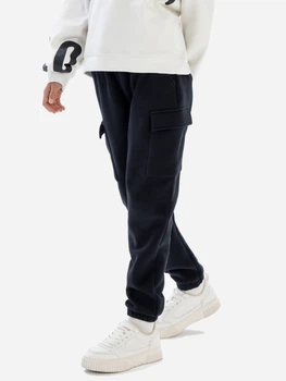 Дитячі теплі спортивні штани-джогери для дівчинки Minoti 20fleece50 41397JNR 104-110 см Чорні (5063025364040)