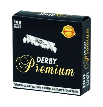 Леза половинки DERBY PREMIUM Half Blades чорні 100 шт