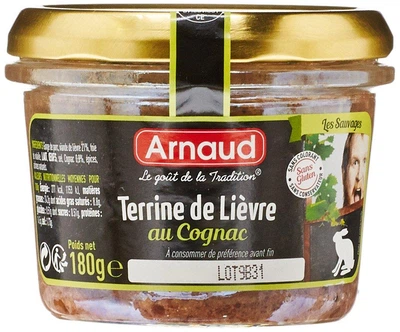 Паштет из мяса кролика и коньяка Terrine de Lievre 180 гр. Франция
