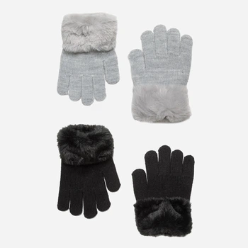Набор детских демисезонных вязаных перчаток 2 пары для девочек Minoti 20glove3 41630TEN 146-164 см Разноцветный (5063025377408)