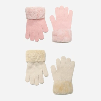 Набор детских демисезонных вязаных перчаток 2 пары для девочек Minoti 20glove4 41631TEN 146-164 см Разноцветный (5063025377446)
