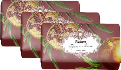 Упаковка твердого мыла Bianca Гранат и ваниль 200 г x 3 шт (2301000481669)