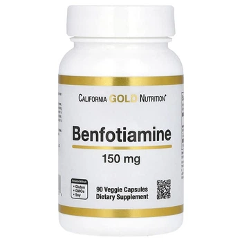 Витамин B1 California Gold Nutrition бенфотиамин с L-лейцином 150 мг 90 растительных капсул