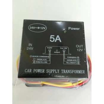 Инвертор Преобразователь напряжения 24-12V 5А CAR SUPPLY POWER TRANSFORMER автомобильный
