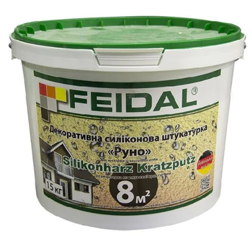Штукатурка фасадная силиконовая барашек зерно 1.5 мм Feidal Silikonharz Kratzputz 15 кг