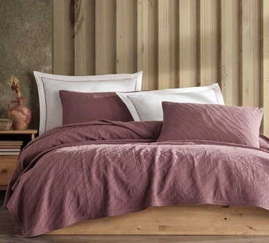 Постельное белье Saheser. Eco cotton Zebra murdum с покрывалом-Евро