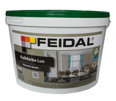 Краска известковая для внутренних работ Feidal Kalkfarbe Lux ,матовая, Белая, 10л.