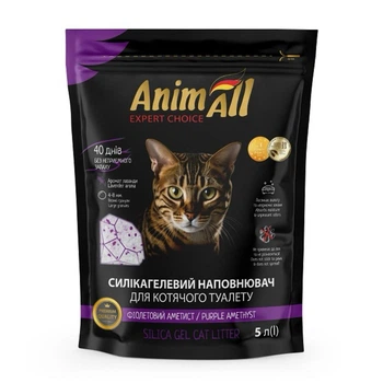 Силикагелевый наполнитель AnimAll Premium Кристаллы аметиста для котов, 5 л (2.1 кг)