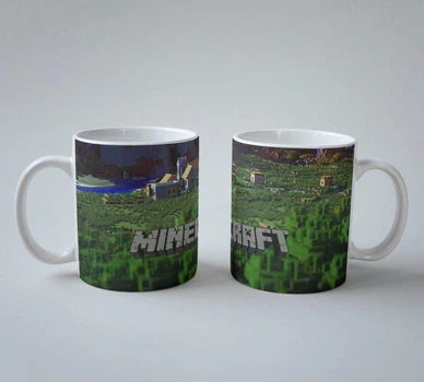 Подарункова чашка із принтом Майнкрафт (Minecraft) Краєвид 330 мл.