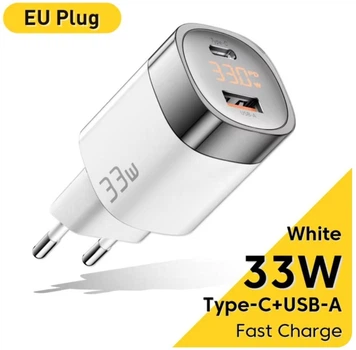 Сетевое зарядное устройство Essager 33W GAN Display JT-P18 белое