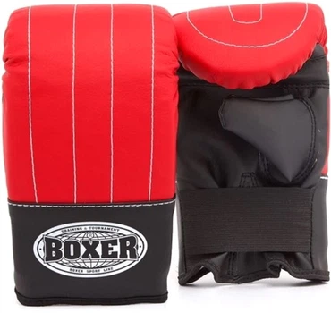 Рукавички тренувальні Boxer L шкірвініл 0.6 мм Червоні (2015-01R)