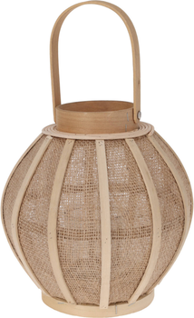 Lampion Home Styling Collection Boho rattanowy z szerokim uchwytem brązowy (8720573511773)