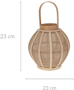 Lampion Home Styling Collection Boho rattanowy z szerokim uchwytem brązowy (8720573511773)