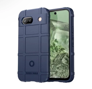Противоударный чехол бампер Rugged Shield для Google Pixel 8A синий резиновый
