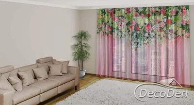 3D - Фото Тюль PHOTODECOR "Квіткові ламбрекени" 1 кв.м
