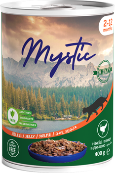 Вологий корм для кошенят Hermos Mystic шматочки індички у желе 400 г