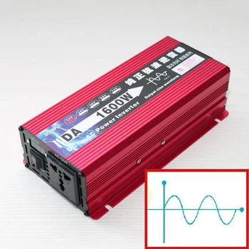 Инвертор преобразователь напряжения DA-1600W 12 В - 220 В, 1600 Вт чистая синусоида (№10069)