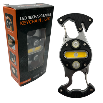 Многофункциональный аккумуляторный LED фонарик W5146 с функцией карабина, ножа, магнита