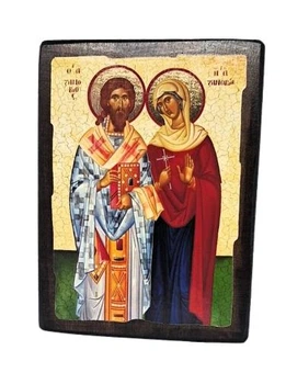 Икона Священномученик Зиновий и сестра его Святая Зиновия (130*170 мм)
