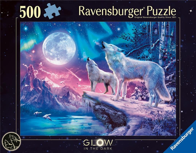 Puzzle Ravensburger Świecące Wilk w zorzy polarnej 49 x 36 cm 500 elementów (4005555004769)