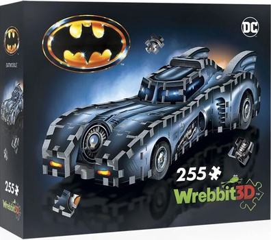 3D Puzzle Wrebbit DC Comics Batmobil 35 x 13 x 9 cm 255 elementów (0665541005152)