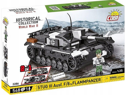 Klocki Cobi Historical Collection World War II StuG III Ausf.F/8 i Flammpanzer 548 elementów (5902251022860)