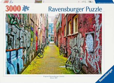 Puzzle Ravensburger Ulice Amsterdamu 43 x 30 cm 3000 elementów (4005555008071)