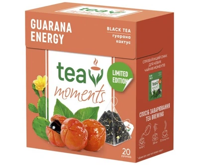 Чай чорний з гуараною та кактусом Guarana Energy ТМ Tea Moments 20 пирамидок 32 г