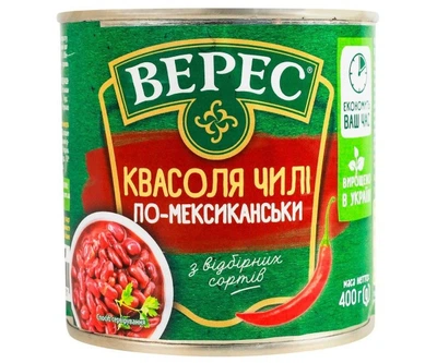Квасоля Чилі По-мексиканськи ж/б TM Верес 400 g