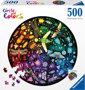 Puzzle Ravensburger Paleta kolorów Insekty 52 x 52 cm 500 elementów (4005555008200)