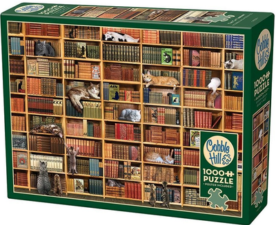 Puzzle Cobble Hill Kocia biblioteka 68 x 49 cm 1000 elementów (0625012401395)