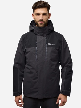 Куртка демисезонная с капюшоном мужская Jack Wolfskin Jasper 3In1 Jkt M A61858_6350 XL Темно-серая (4064886308168)