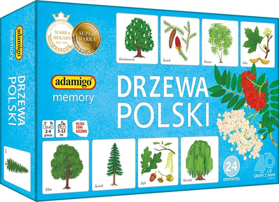 Настільна гра Adamigo Memory - Дерева Польщі (5902410007882)