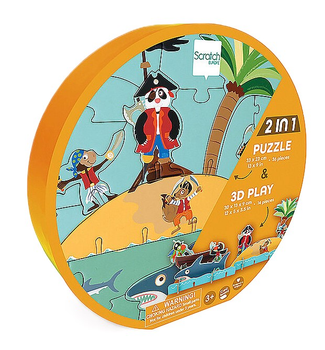 3D Puzzle Scratch Pirate Decoration 2 w 1 34 x 25 cm 36 elementów (5414561812043)