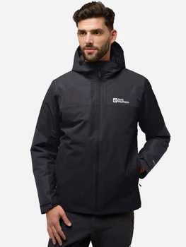 Куртка демісезонна з капюшоном чоловіча Jack Wolfskin Jasper Ins Jkt M A61872_6000 L Чорна (4064886337175)