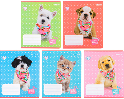 Набір зошитів Kite Studio Pets 12 аркушів у лінію 5 шт (SP22-234/5)
