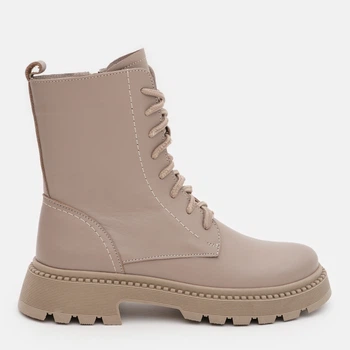 Женские демисезонные берцы кожаные высокие Ashoes 2905/3 39 25 см Бежевые (ROZ6501005186)