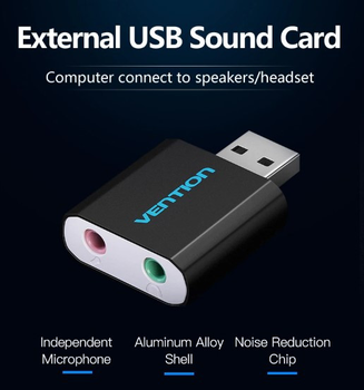 Внешняя звуковая карта Vention USB AUX Black (VAB-S17-BK)