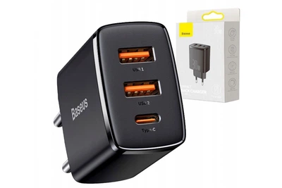 Зарядний пристрій Baseus 2USB+USB-C 30W Black (CCXJ-E01)