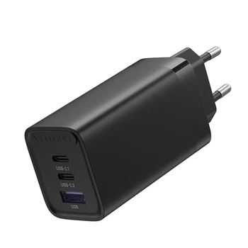 Зарядное устройство Vention Adapter USB-C GaN Fast Charging PD QC4+ 65W FED Black (FEDB0-EU)