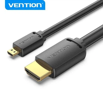 Перехідник кабель Vention Micro HDMI-HDMI 4K 60 Гц 8 Гбіт/с 1 м Black (AGIBF)