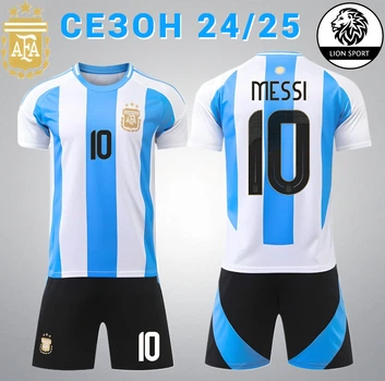 Форма футбольна дитяча Lion SPORT Messi (Мессі) 10 збірна Аргентини, сезон 24/25, розмір 30, зріст 155-160, біло-блакитний з чорним