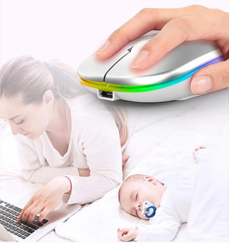 Бездротова комп'ютерна bluetooth миша Wireless Mouse на акумуляторі silver
