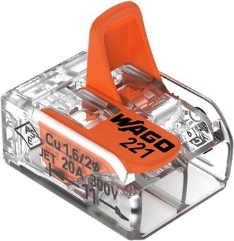 Szybkozłączka Wago na przewód 2 x 0.2 - 4 mm 100 szt. (221-412)