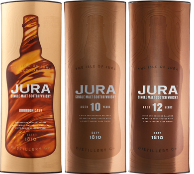 Набор виски Jura Bourbon Cask 0.7 л 40% + Jura 10yo 0.7 л 40% + Jura 12yo 40% (2021000246319)