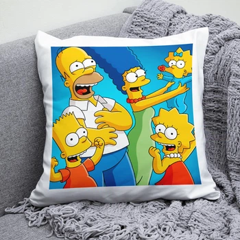 Плюшева подушка Сімпсони The Simpsons квадрат 35х35 см біла