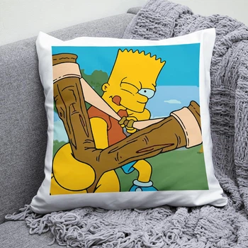 Плюшева подушка Барт Сімпсони The Simpsons квадрат 35х35 см біла